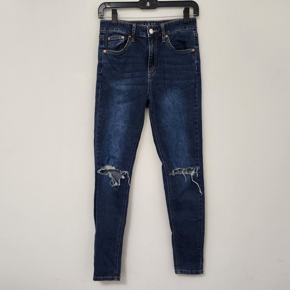 WILD FABLE Women's Blue Denim Ripped High Rise Distressed Skinny Jeans Size 2